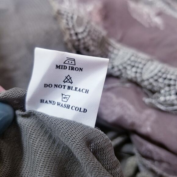 John Fashion Linen Blend Fairy Floral Dress Crochet Knit - Picture 7 of 13